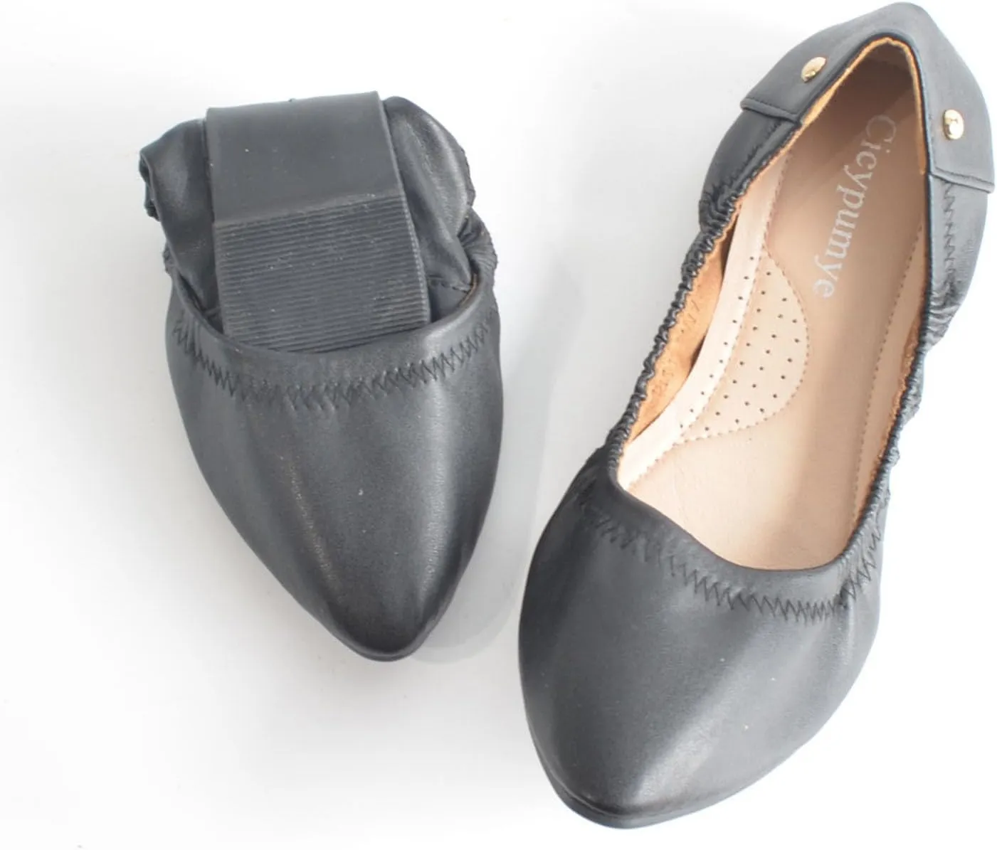 Women's Foldable Travel Ballet Flats Portable Pointed Toe Slip-Ons | Lightweight Dress Shoes for Weddings & Business