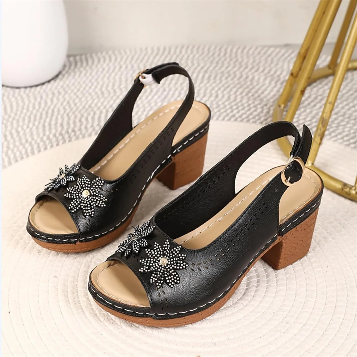 Women's Wedge Sandals Summer Platform Fish Toe Open Heel Comfortable Casual Beach Walking Shoes for Dressy